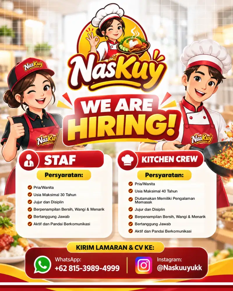 Dicari Jaga Warung Makan & Bagian Dapur - NasKUY - Palangkaraya