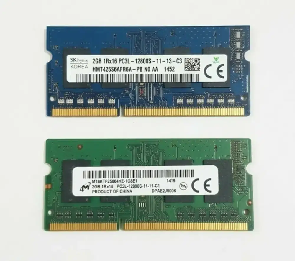 Sodimm Ram Laptop DDR3L 2 Gb (SK hynix & Micron) PC3L-12800S Tested