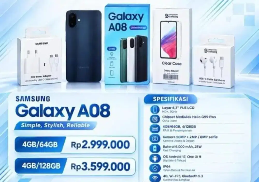 SAMSUNG A08 4/64 (BISA CICILAN TANPA CC DP 0%)