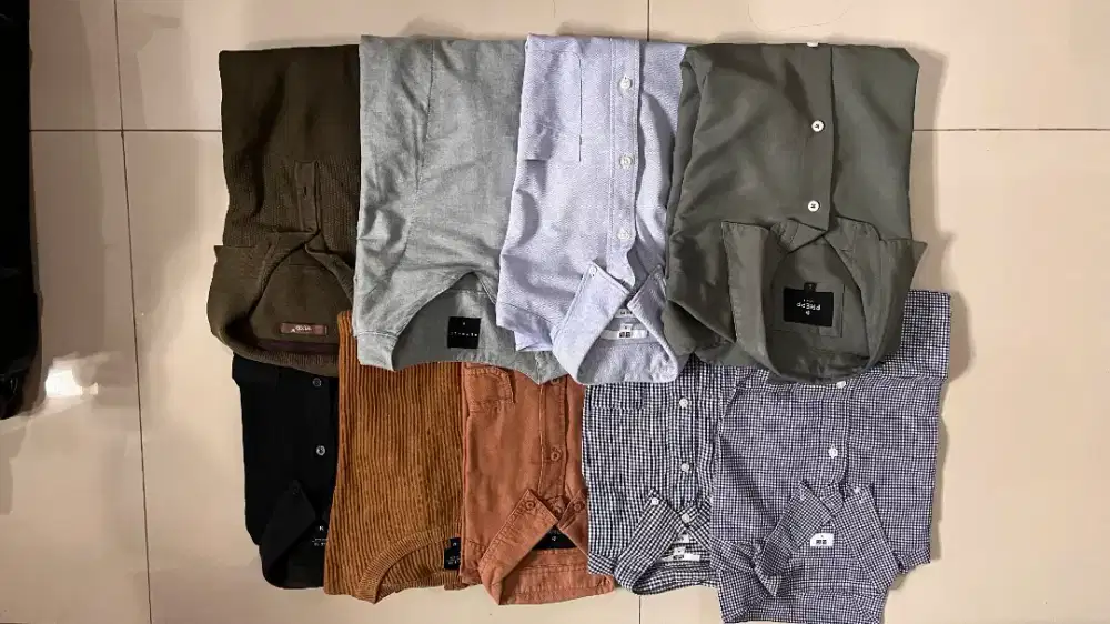 Preloved thrifting kemeja, kaos dan celana