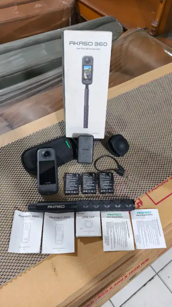 kamera akaso 360 combo creator fullset, kamera 72MP, record up to 5.7k