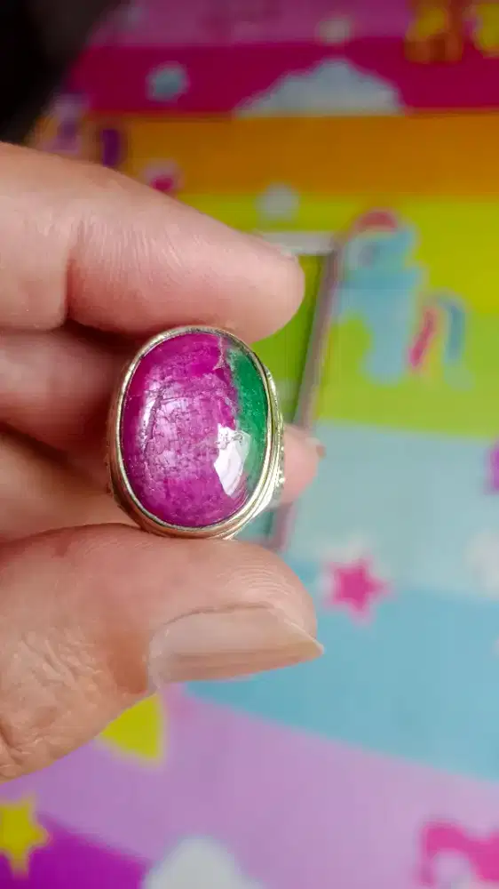 Natural Ruby star dua warna