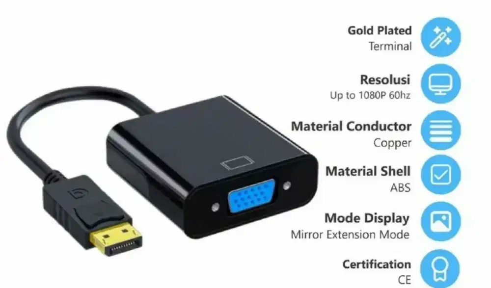 Converter Display Port DP To VGA High Quality Gold Plated