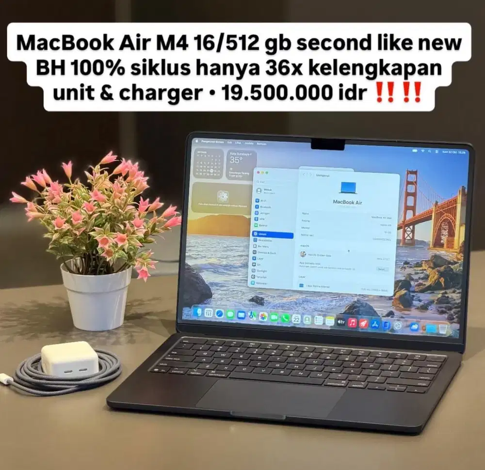 Macbook Air M4 16/512Gb Bh 100% no box