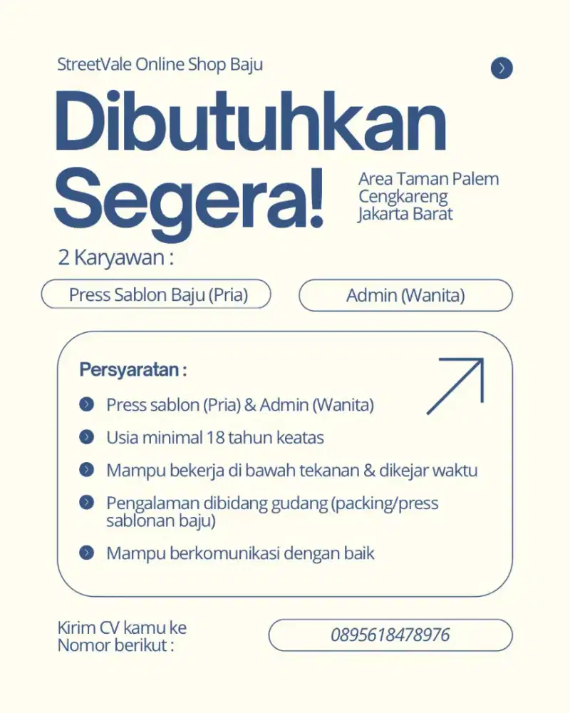 DIBUTUHKAN SEGERA,CHAT KE NOMOR YG TERTERA