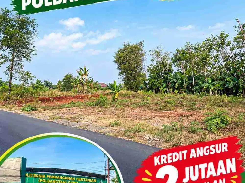 TANAH KAVLING DEKAT KAMPUS POLITEKNIK PEMBANGUNAN PERTANIAN GOWA