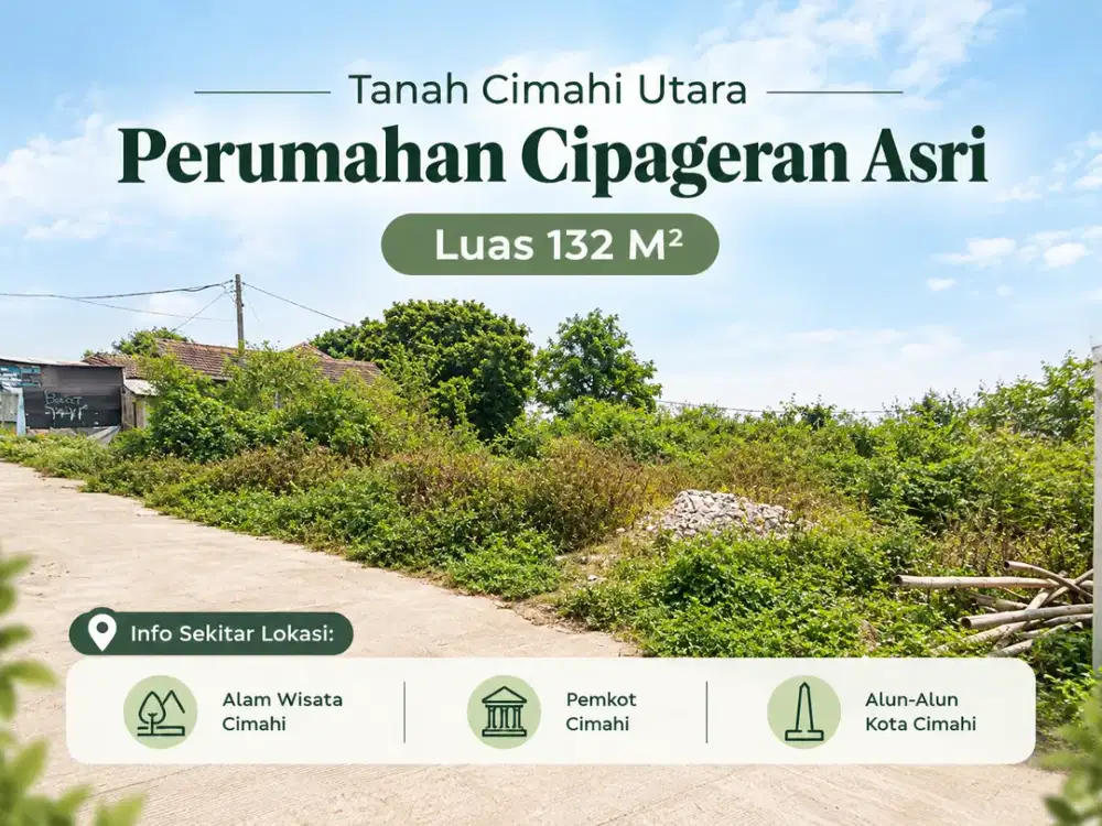 Tanah Kavling di Cipageran, Dekat Alam Wisata Cimahi