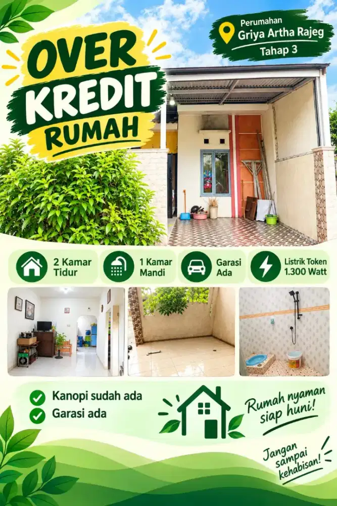 OVER KREDIT CEPAT RUMAH. LOKASI STRATEGIS LINGKUNGAN NYAMAN DAN RAMAH