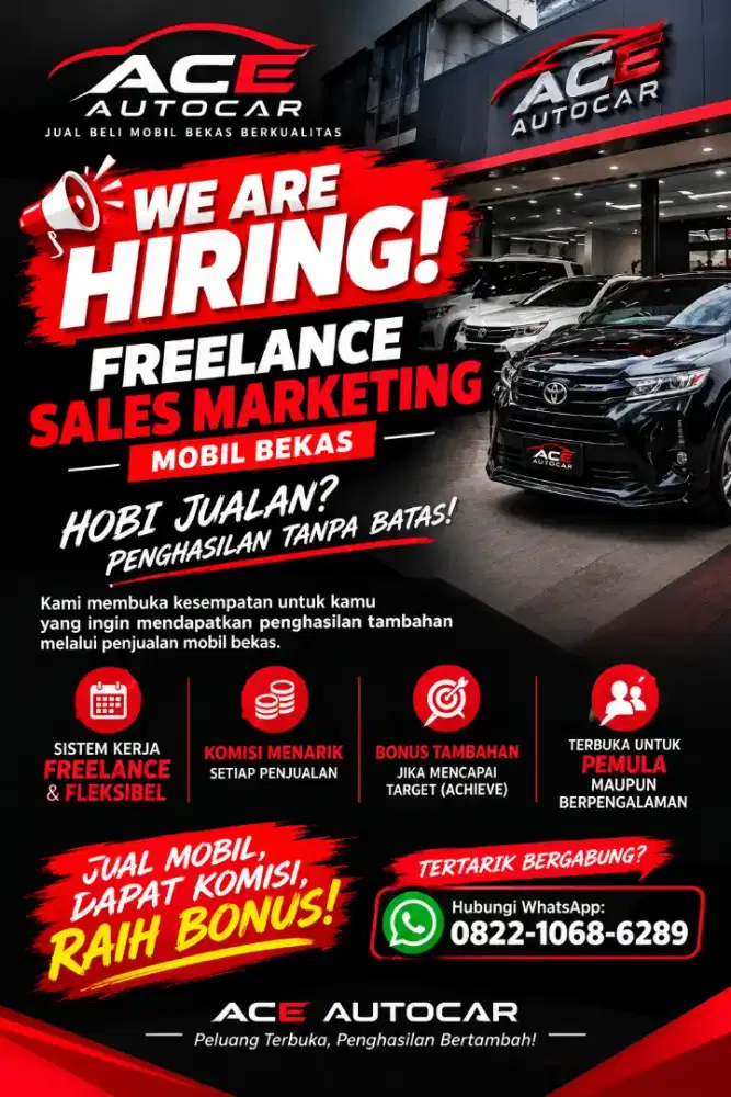 MARKETING FREELANCE DI SHOWROOM MOBIL BEKAS