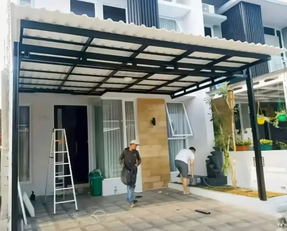Pemasangan kanopi, pemasangan atap baja ringan, perbaikan atap bocor