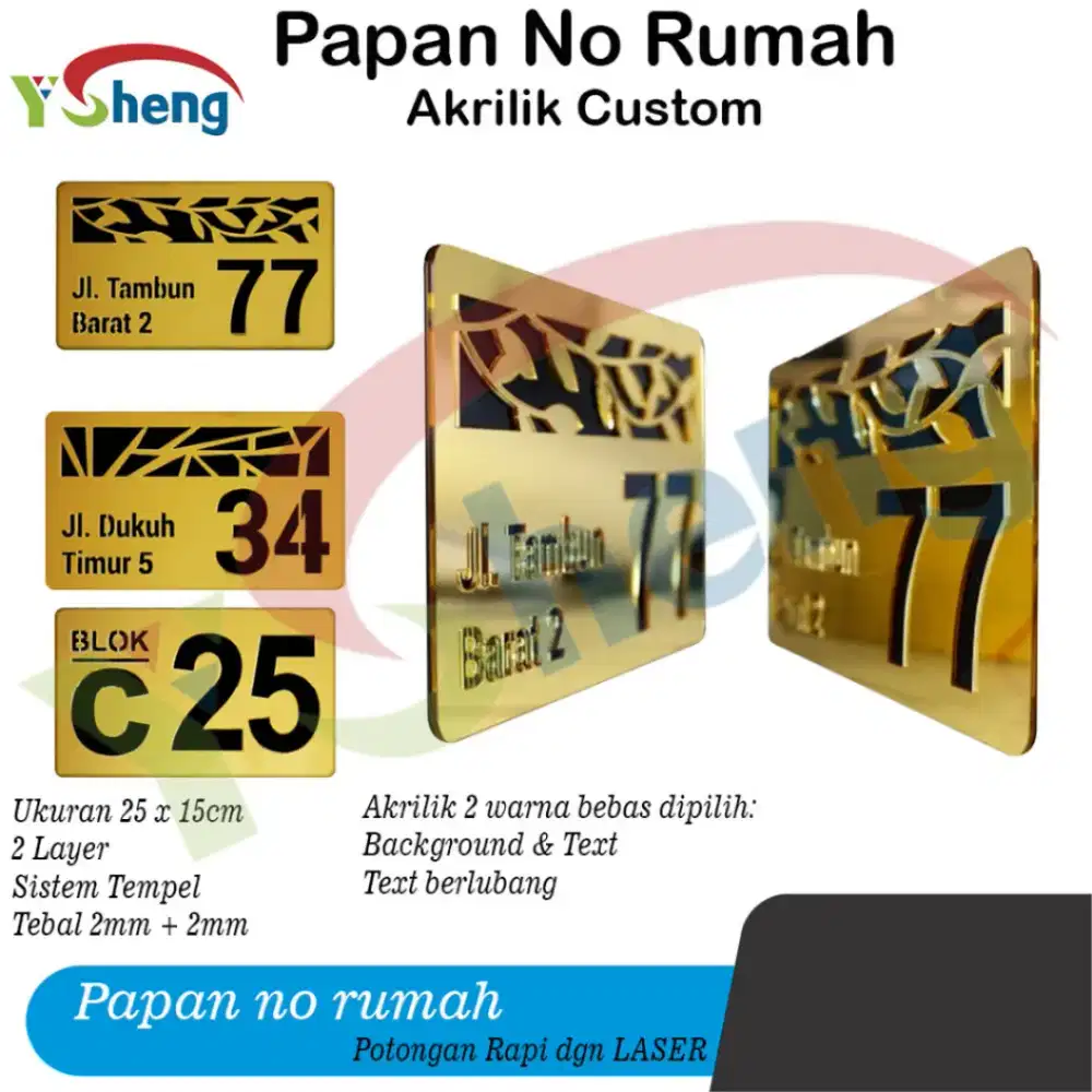 CUSTOM PAPAN NAMA / PLAT NOMER / NOMER RUMAH DAN ALAMAT