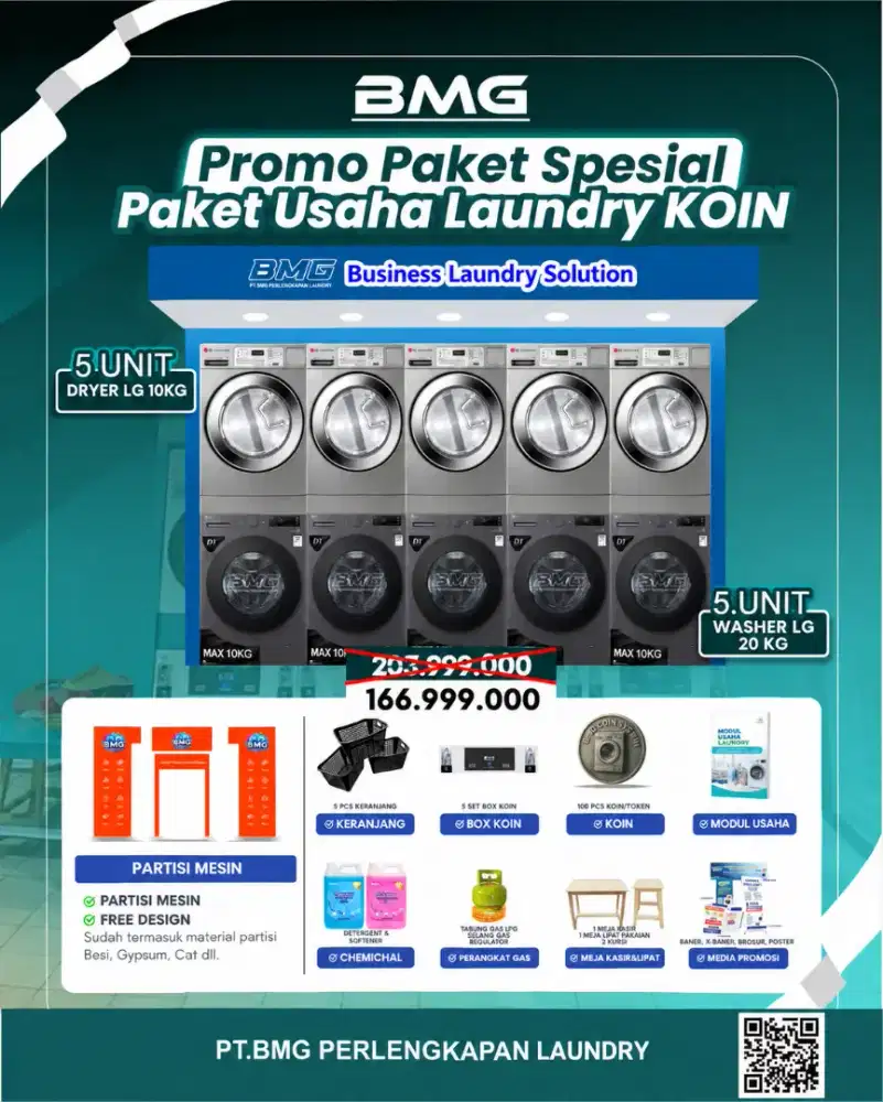 Promo paket Usaha laundry koin 5 stack