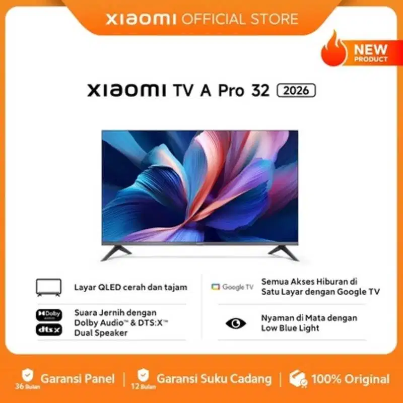 Xiaomi TV A Pro 32 2026 QLED Suara Jernih dengan Dolby Audio & DTS: