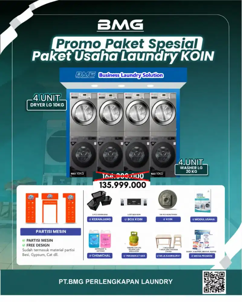 Promo paket usaha laundry koin 4 stack