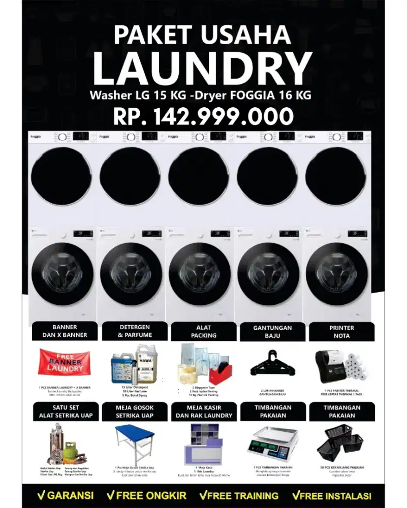 Promo paket Usaha laundry kiloan 5 stack