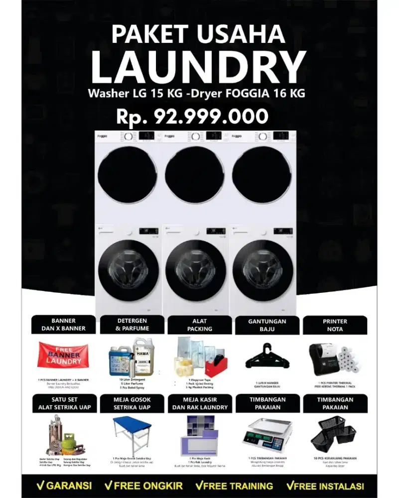 Promo Paket usaha laundry kiloan 3 stack