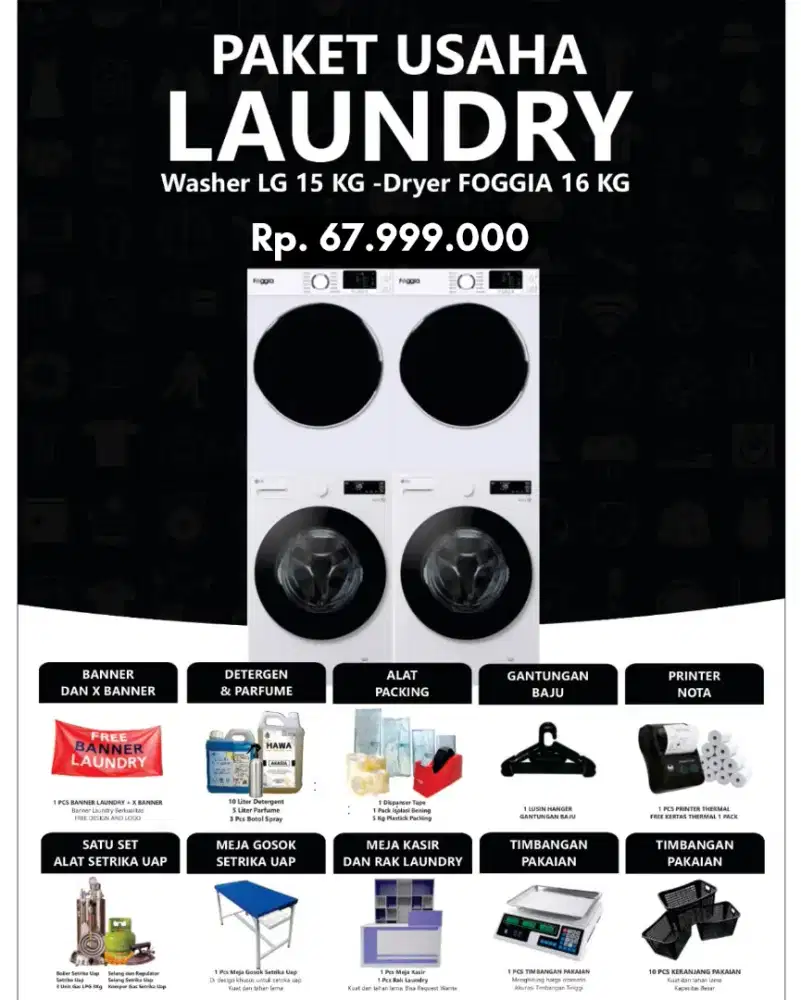 Promo Paket Usaha Laundry Kiloan 2 stack