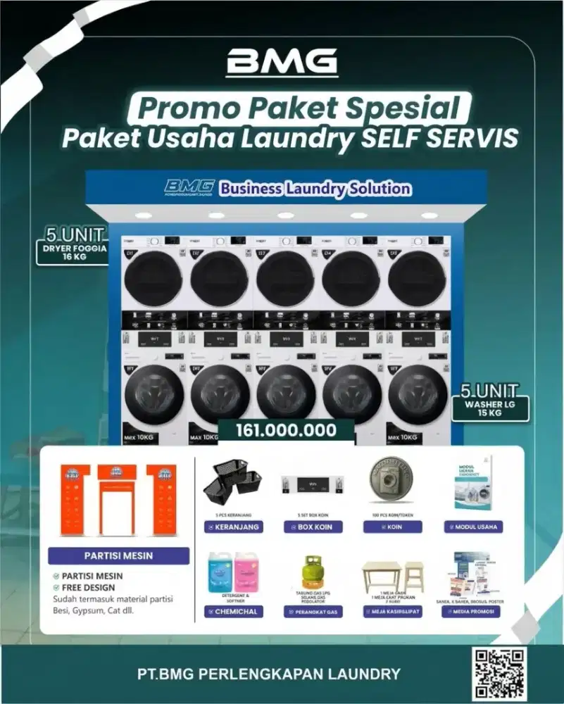 Promo Paket Usaha laundry Self Service 5 stack