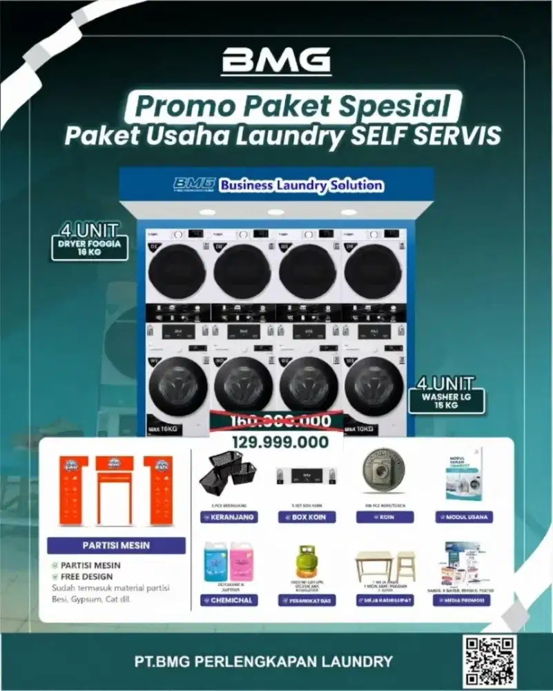 Promo Paket Usaha Laundry Self Service 4 stack