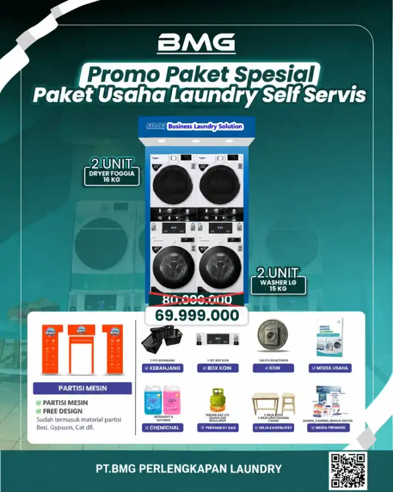 Promo Paket Usaha Laundry Self Service 2 stack