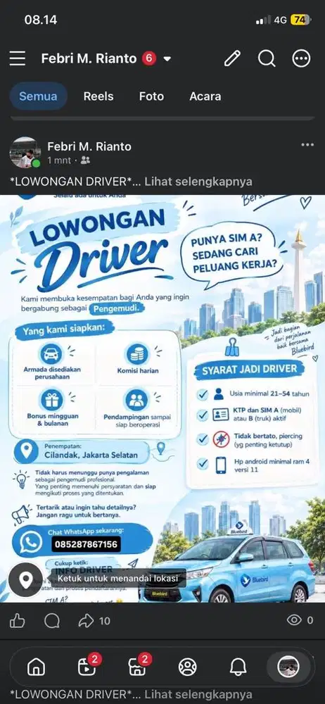 Driver Taksi Bluebird