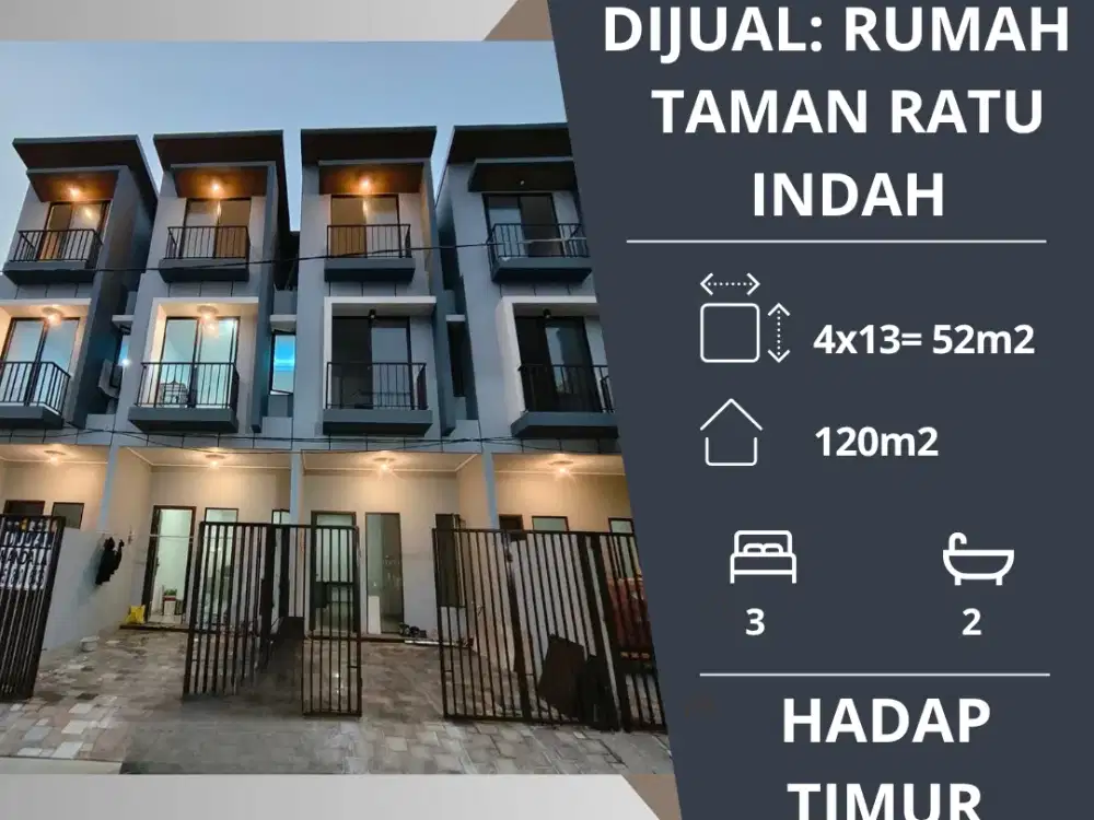 DIJUAL:  Rumah Baru Taman Ratu Indah