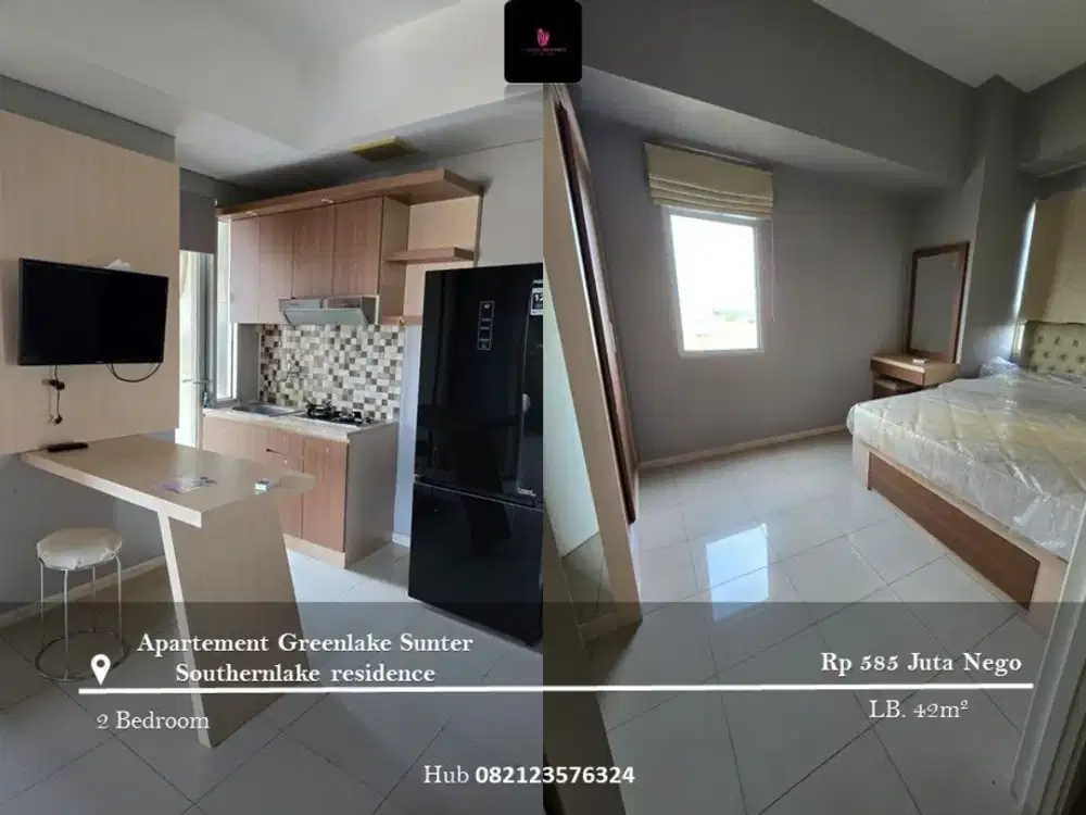 Dijual Apartement Greenlake Sunter Southernlake Residence Low Floor 2BR Full Furnished
