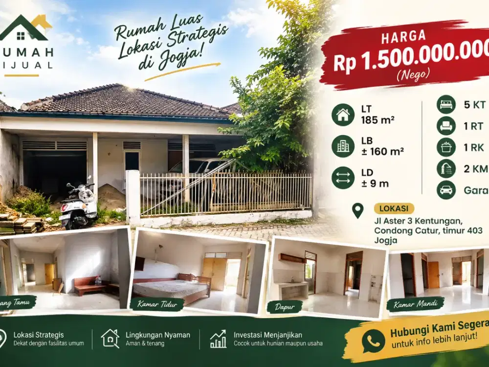 Rumah Siap Huni Jogja Area Kentungan 5KT 2KM SHM Ready