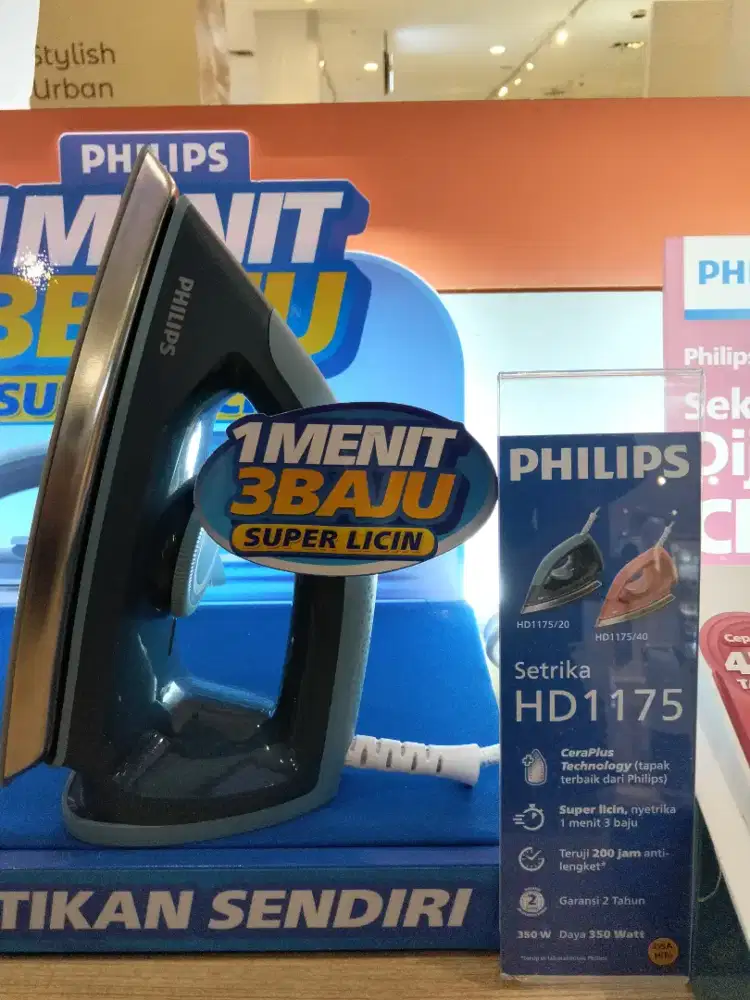 Setrika Philips Super Licin Menyetrika 1 Menit 3 Baju