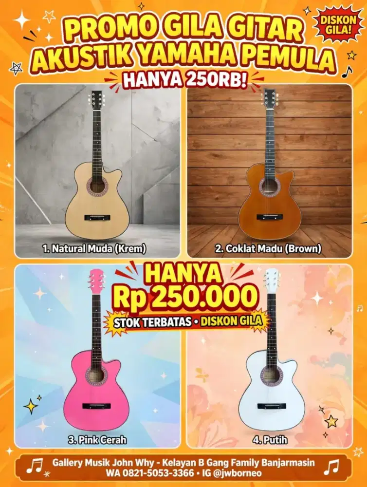 DISKON GITAR AKUSTIK YAMAHA PEMULA