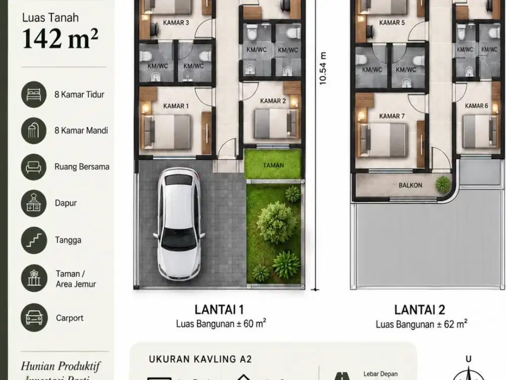 Rumah Kost Dijual Jogja Dekat Kampus UII Jl Kaliurang 8-12KT
