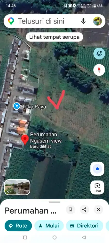 Dijual Tanah Sawah Mepet Perum Ngasem View