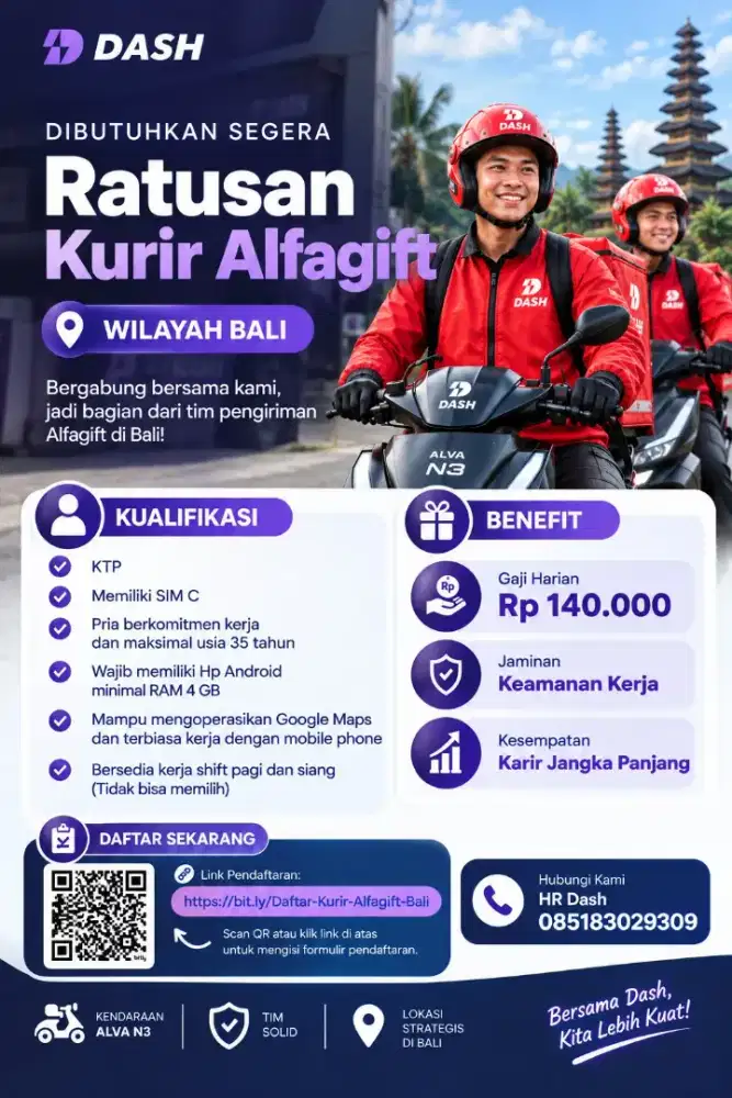 Loker Kurir Alfagift Se-Wilayah Bali