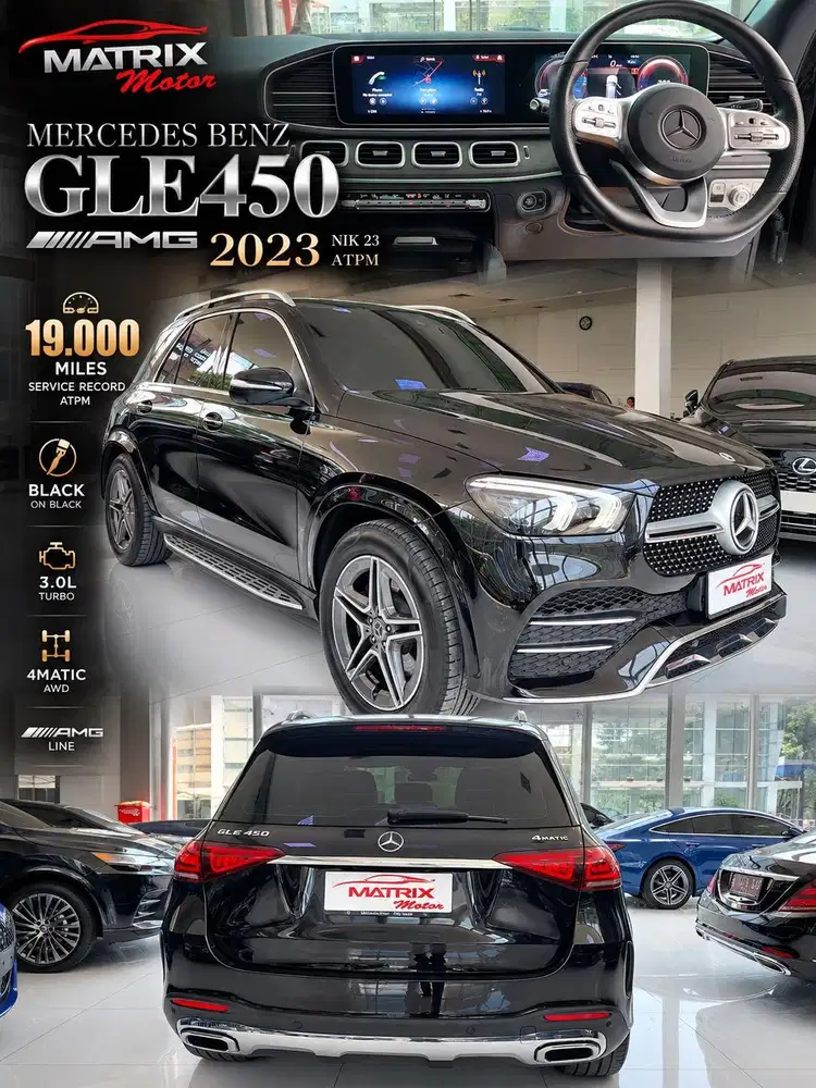Mercy GLE450 AMG Nik 2023 Black on Black Siap Pakai