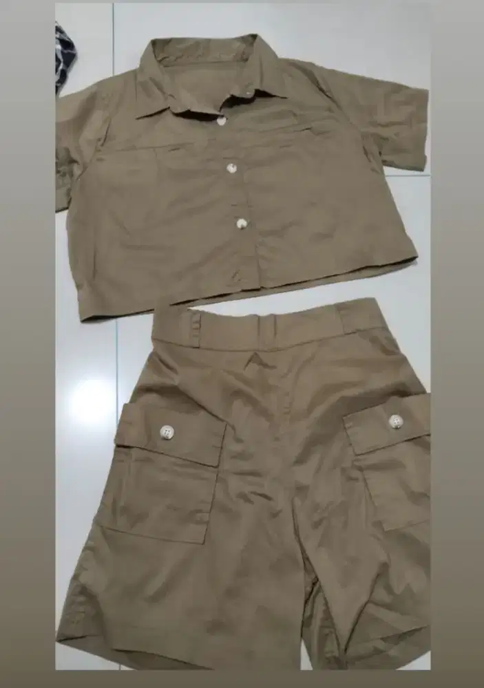 Baju one set coklat
