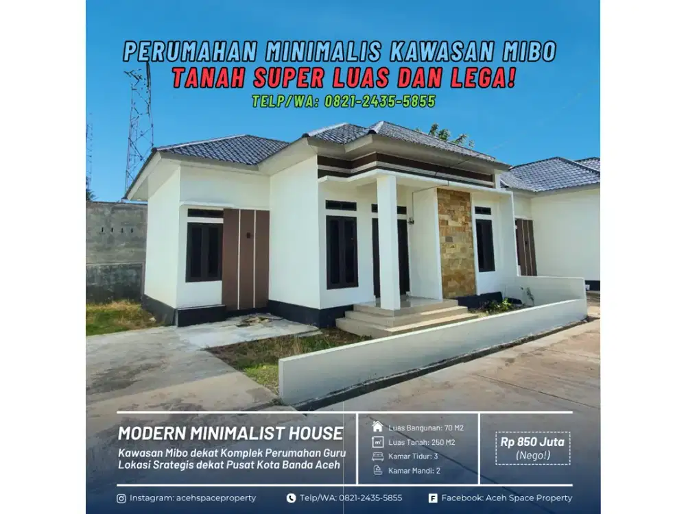 Dijual Rumah Minimalis di Mibo Dekat Komplek Guru - Tanah Super Luas dan Lega!