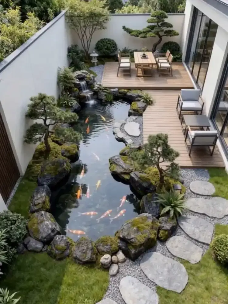 Jasa pembuatan kolam natural kolam ikan koi kolam air terjun dll #16