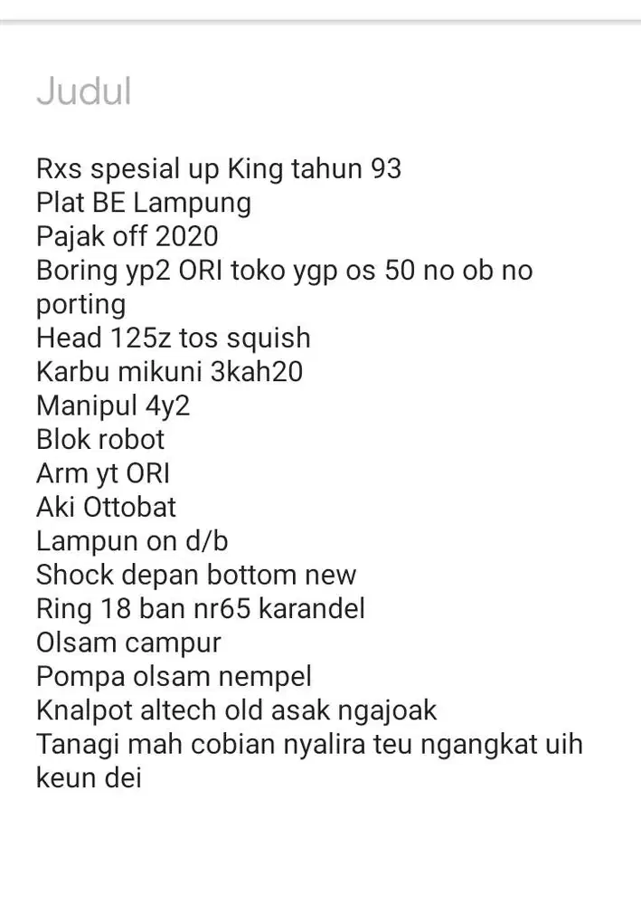 Yamaha Rxs upgrade King