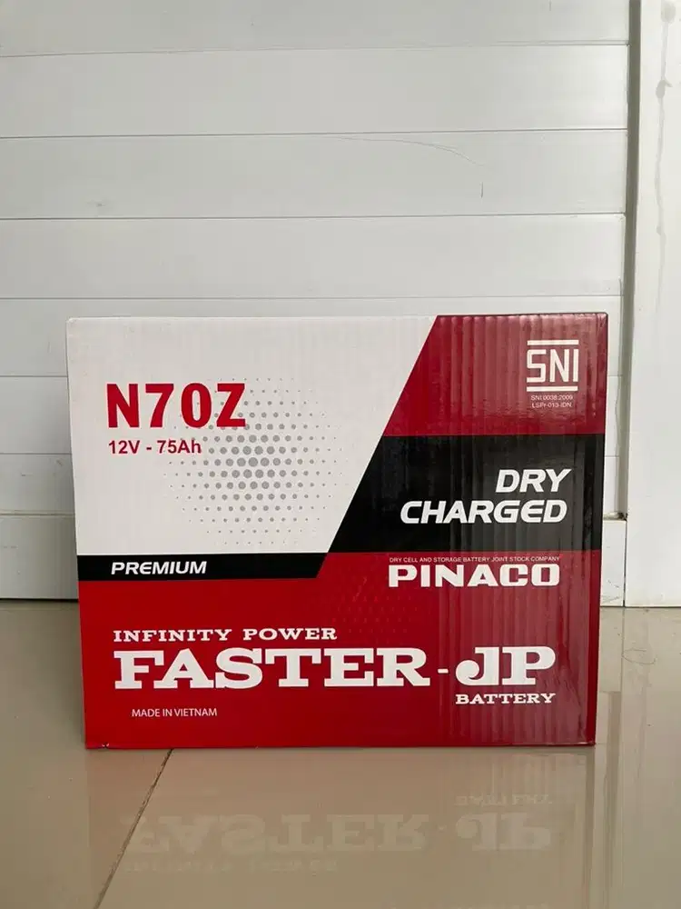 Aki Pinaco Faster-JP N70Z 12V 75Ah Dry Charged Premium