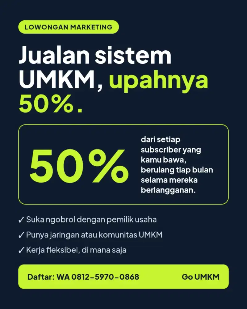 OPEN RECRUITMENT — MARKETING PARTNER GO UMKM