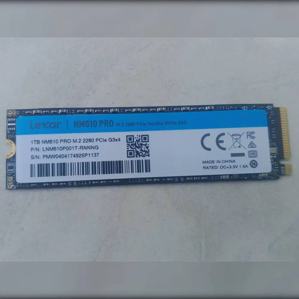 SSD Lexar NM610 PRO 1TB NVMe M.2 - Fullset Like New Garansi Resmi