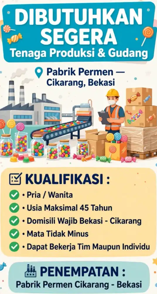 Lowongan pabrik permen