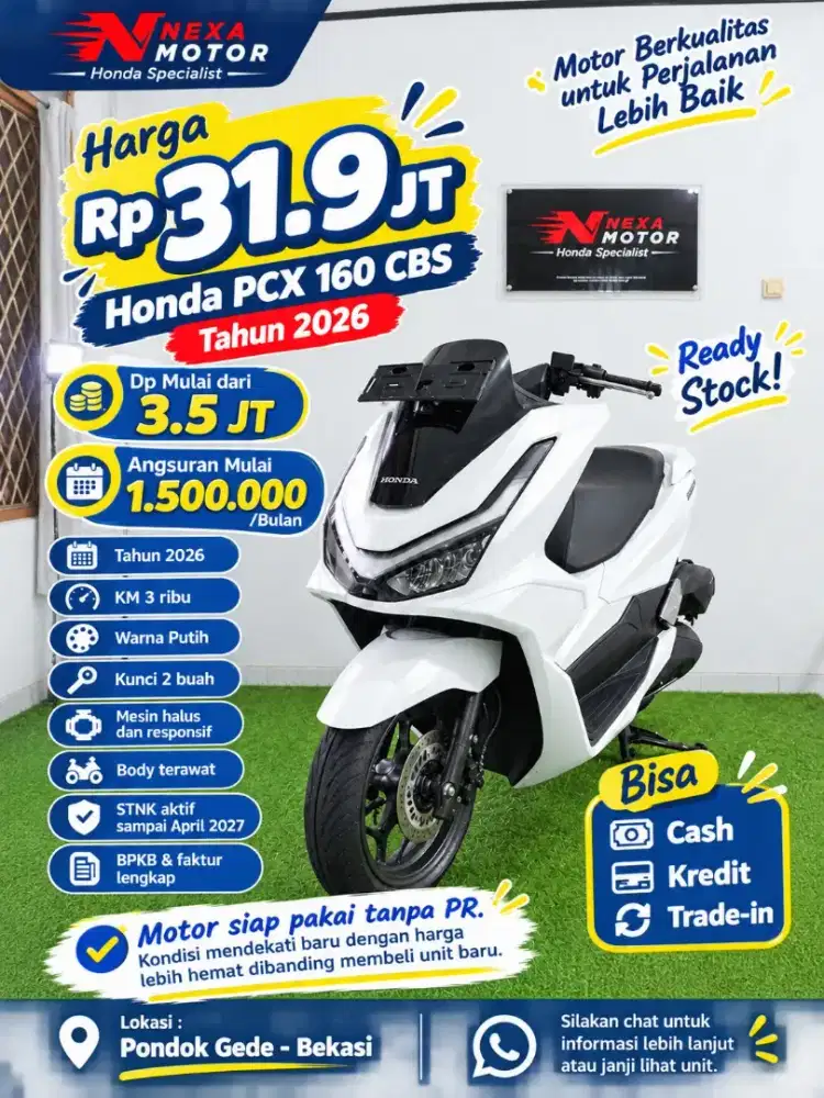 Rp31.9jt | Honda PCX CBS 2026 Grade A | Istimewa, Like New!