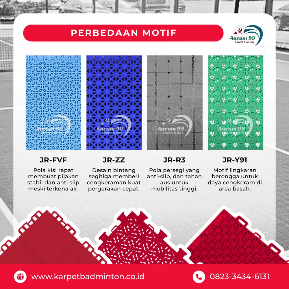 Interlock Pickleball Indoor - 1 Set Lapangan Pickleball