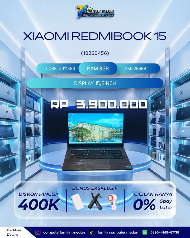 LAPTOP XIAOMI REDMIBOOK 15 CORE I3-1115G4 SSD 256/8GB