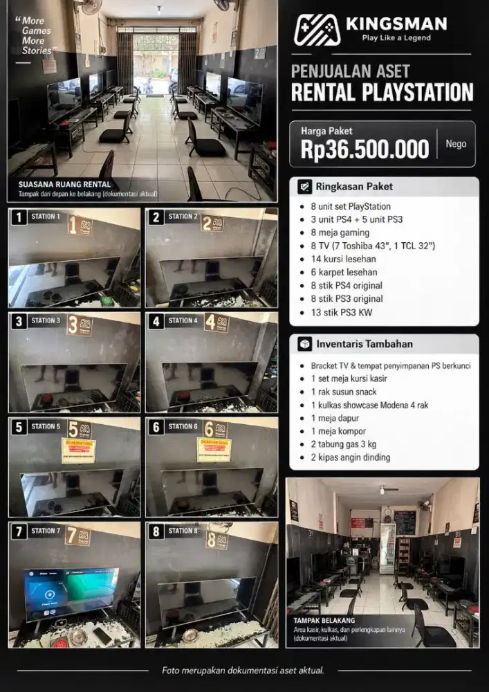 Jual aset usaha rental PS 3 dan PS 4