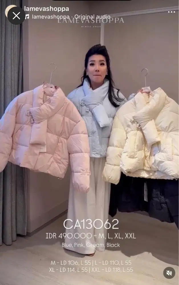 Jacket winter warna creme