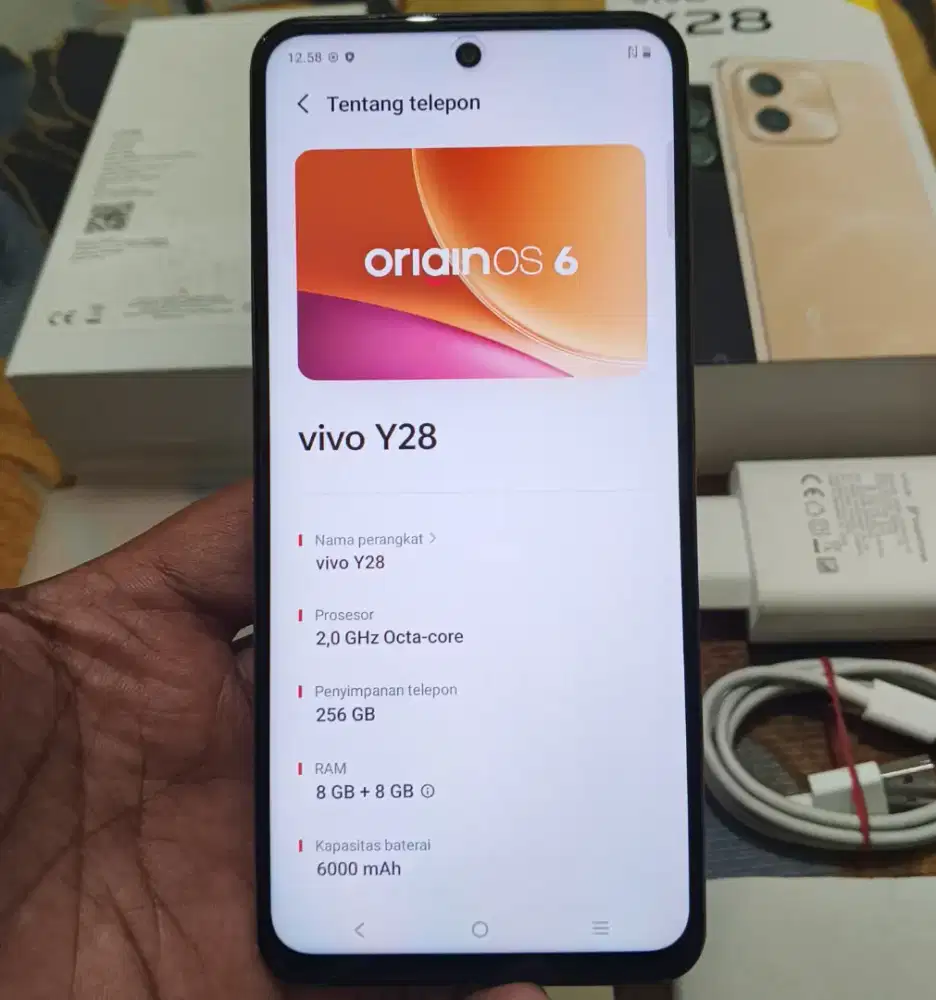 VIVO Y28 8GB+256GB Orange MULUS Fullset Ori segelan NO MINUS Siap Pake