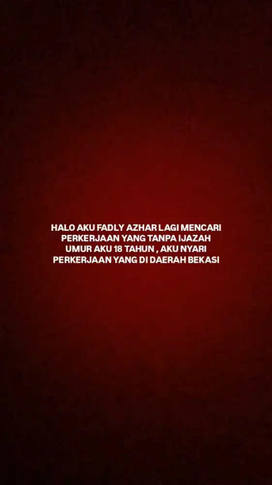 AKU MENCARI LOWONGAN KERJA