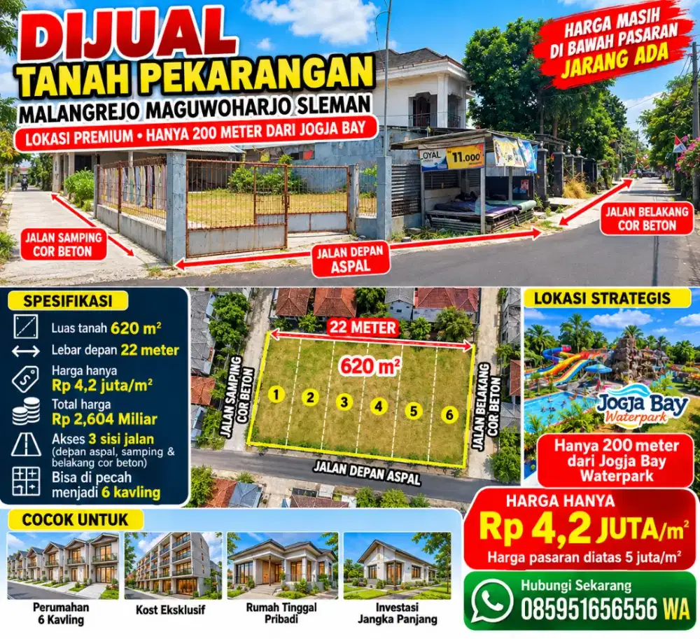 Dijual tanah premium di Maguwoharjo cocok untuk perumahan dll